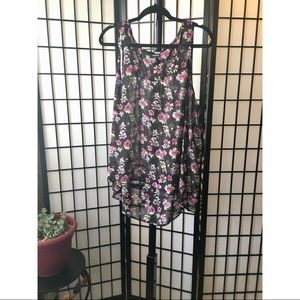Torrid Black Floral Hi-Low Tank Blouse